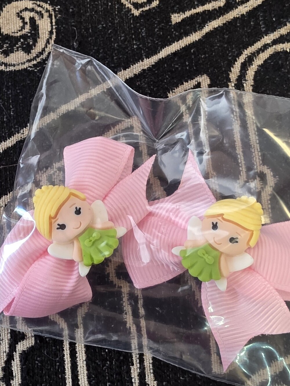 Pink Fairy Bow Hair Clips for Kids - Pack of 2